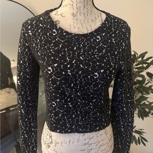 Alice + Olivia Black and White Abstract Blouse size 8